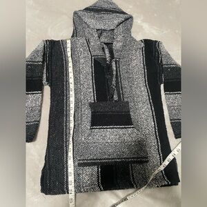 Handmade Mexican Baja Hoodie Poncho/ Unisex SMALL